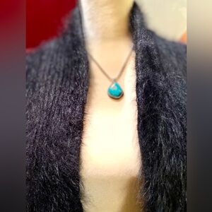 Highest Quality VENESHA 80% Angora Black Fuzzy Jacket, Coat, Cardigan Sweater L